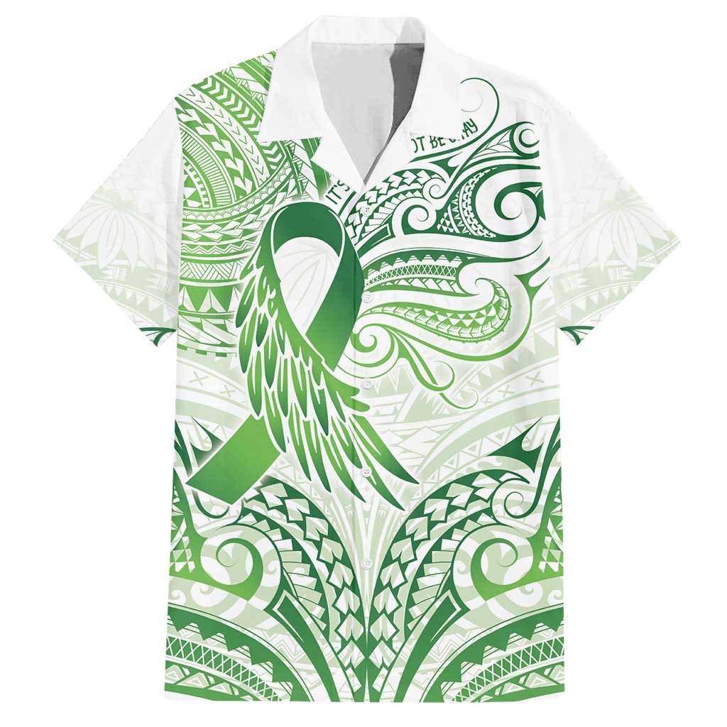 Its Okay Green Ribbon Personalised Family Matching Summer Maxi Dress and Hawaiian Shirt Polynesian Depression Awareness LT9 Dad's Shirt - Short Sleeve Green - Polynesian Pride
