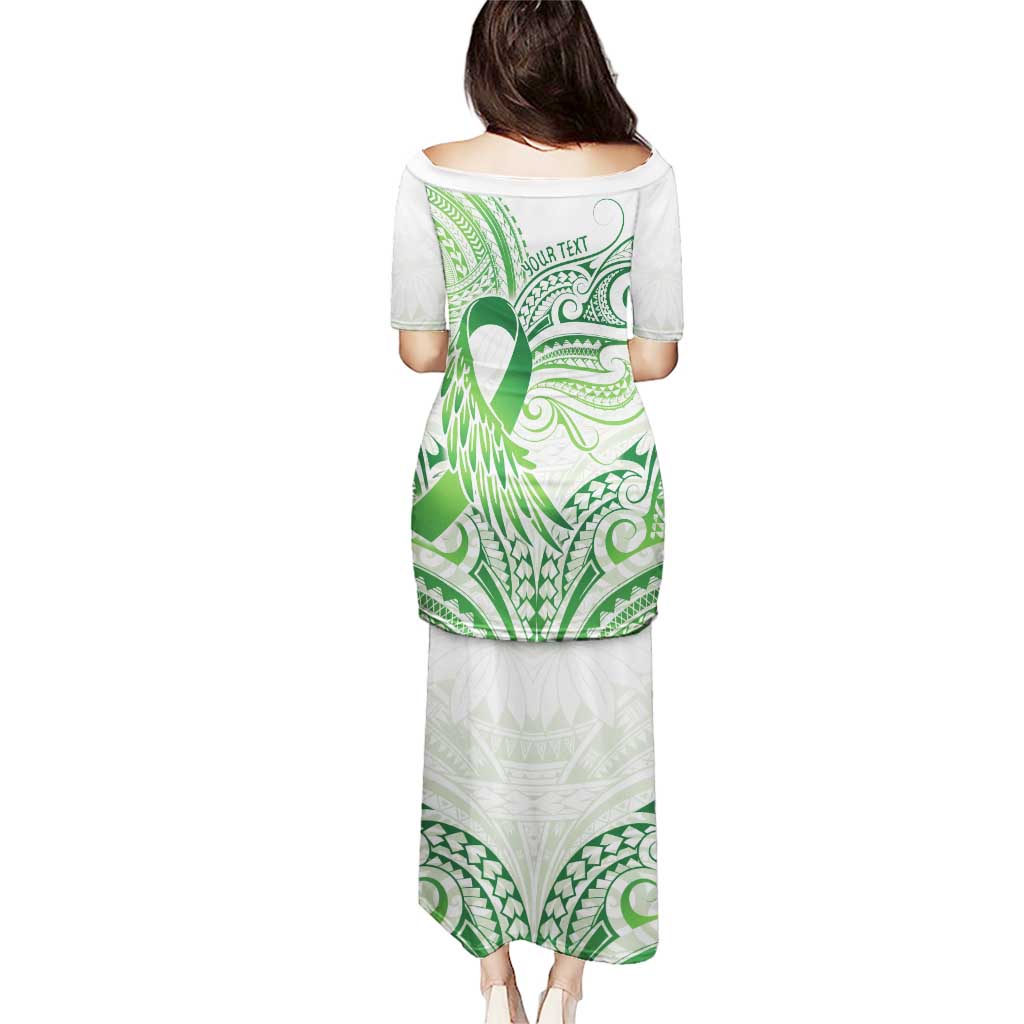 Its Okay Green Ribbon Personalised Puletasi Polynesian Depression Awareness