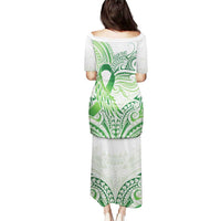 Its Okay Green Ribbon Personalised Puletasi Polynesian Depression Awareness