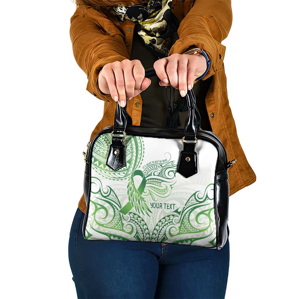 Its Okay Green Ribbon Personalised Shoulder Handbag Polynesian Depression Awareness LT9 One Size Green - Polynesian Pride