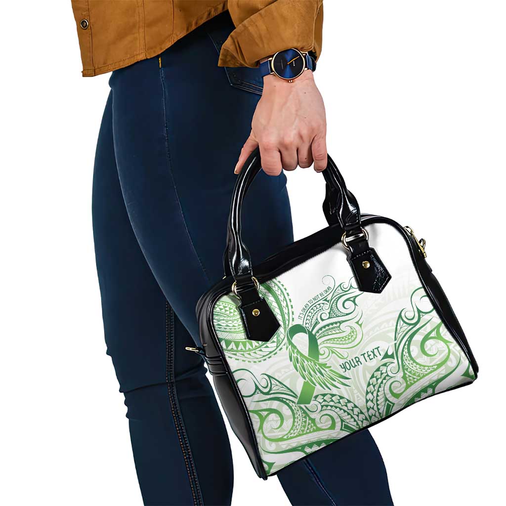 Its Okay Green Ribbon Personalised Shoulder Handbag Polynesian Depression Awareness LT9 - Polynesian Pride
