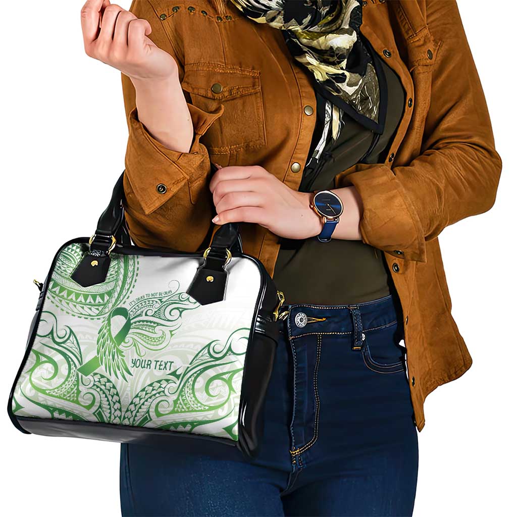 Its Okay Green Ribbon Personalised Shoulder Handbag Polynesian Depression Awareness LT9 - Polynesian Pride