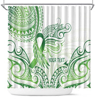 Its Okay Green Ribbon Personalised Shower Curtain Polynesian Depression Awareness LT9 Green - Polynesian Pride