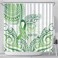 Its Okay Green Ribbon Personalised Shower Curtain Polynesian Depression Awareness LT9 - Polynesian Pride