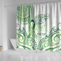 Its Okay Green Ribbon Personalised Shower Curtain Polynesian Depression Awareness LT9 - Polynesian Pride
