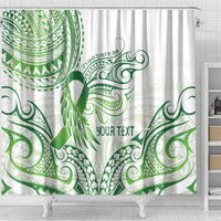 Its Okay Green Ribbon Personalised Shower Curtain Polynesian Depression Awareness LT9 - Polynesian Pride