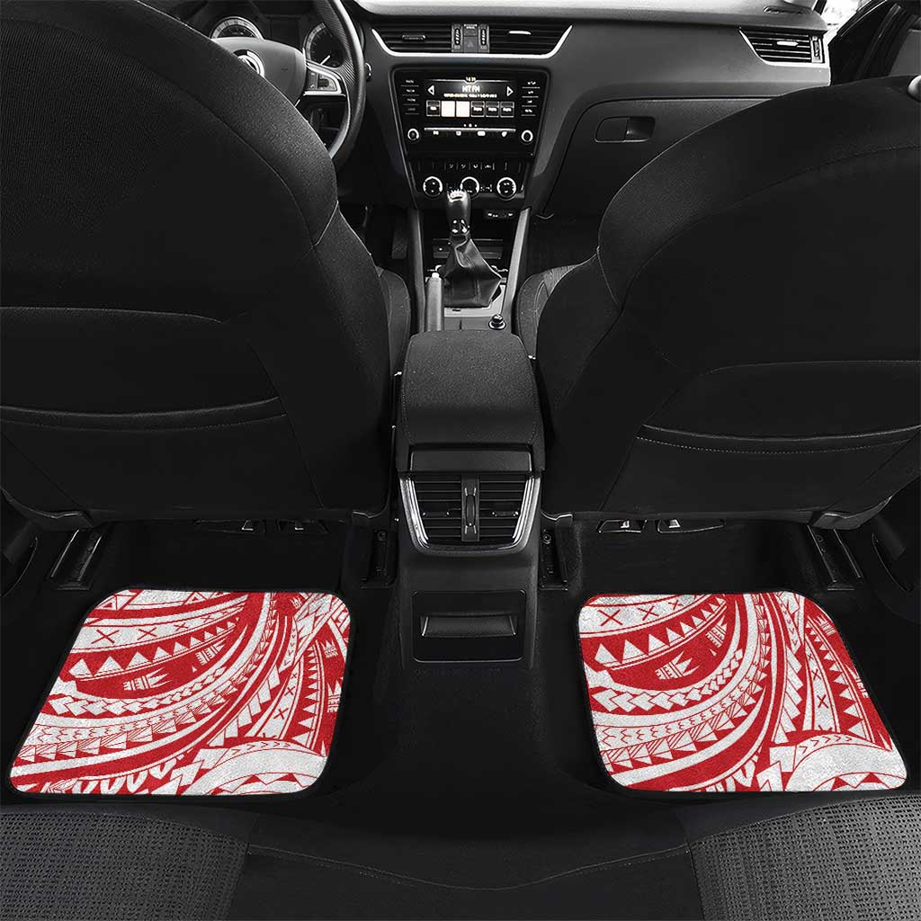 Know Your Status Red Ribbon Personalised Car Mats Polynesian AIDS Awareness