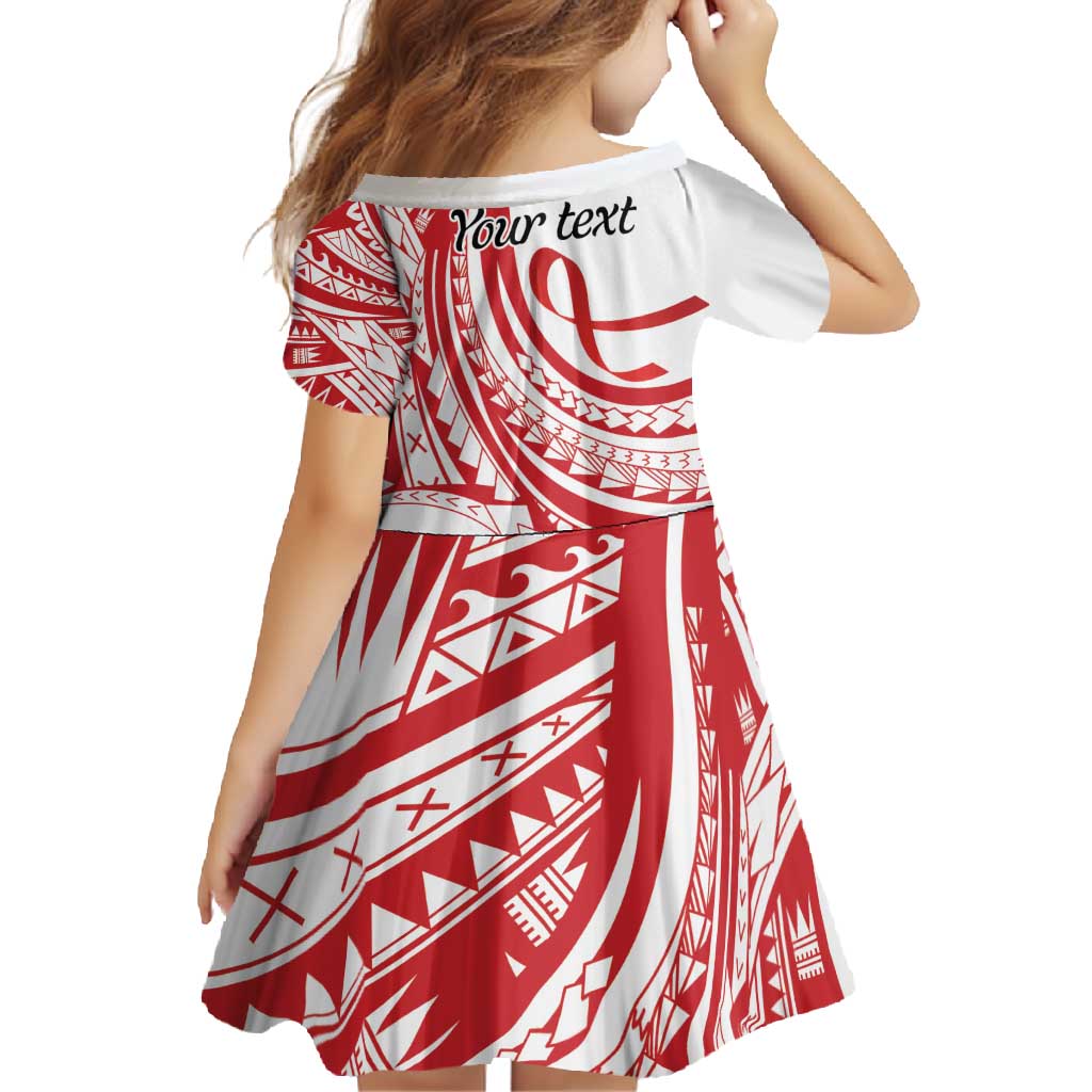Know Your Status Red Ribbon Personalised Family Matching Mermaid Dress and Hawaiian Shirt Polynesian AIDS Awareness