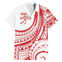 Know Your Status Red Ribbon Personalised Family Matching Off Shoulder Maxi Dress and Hawaiian Shirt Polynesian AIDS Awareness LT9 Dad's Shirt - Short Sleeve Red - Polynesian Pride