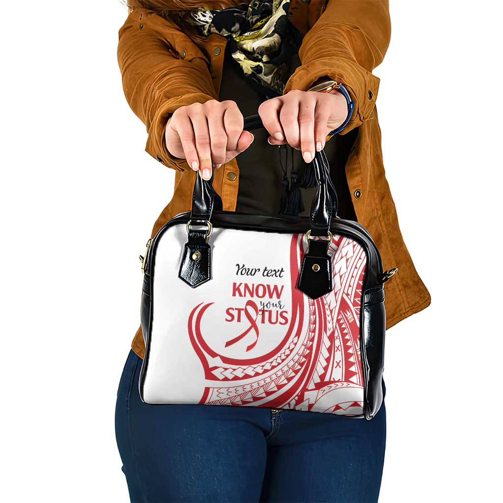Know Your Status Red Ribbon Personalised Shoulder Handbag Polynesian AIDS Awareness LT9 One Size Red - Polynesian Pride