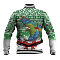 New Zealand Kea Bird Christmas Baseball Jacket Maori Inspired Knitted Patterns LT9 - Polynesian Pride