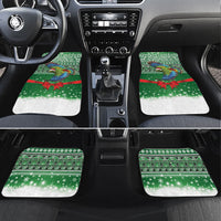 New Zealand Kea Bird Christmas Car Mats Maori Inspired Knitted Patterns LT9 Set 4pcs Green - Polynesian Pride
