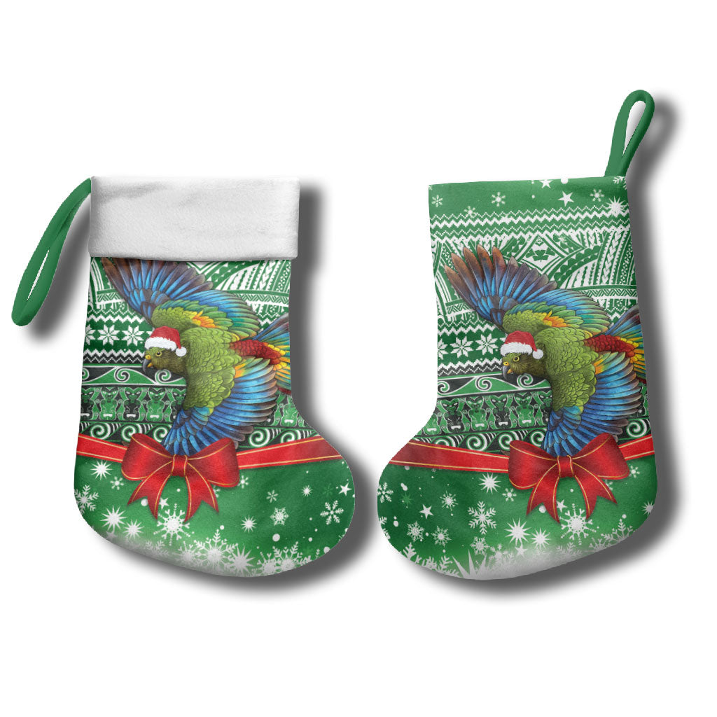 New Zealand Kea Bird Christmas Stocking Maori Inspired Knitted Patterns LT9 - Polynesian Pride