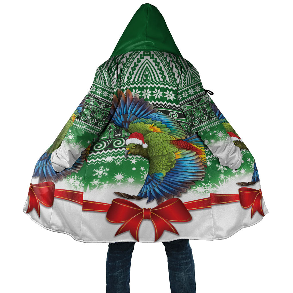 New Zealand Kea Bird Christmas Cloak Maori Inspired Knitted Patterns LT9 Unisex Green - Polynesian Pride