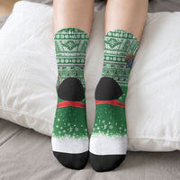 New Zealand Kea Bird Christmas Crew Socks Maori Inspired Knitted Patterns LT9 - Polynesian Pride