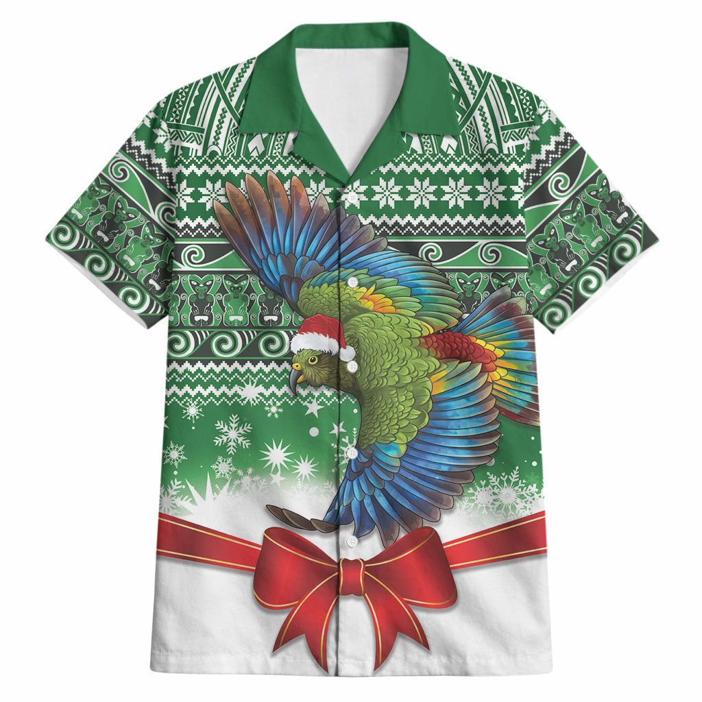 New Zealand Kea Bird Christmas Hawaiian Shirt Maori Inspired Knitted Patterns