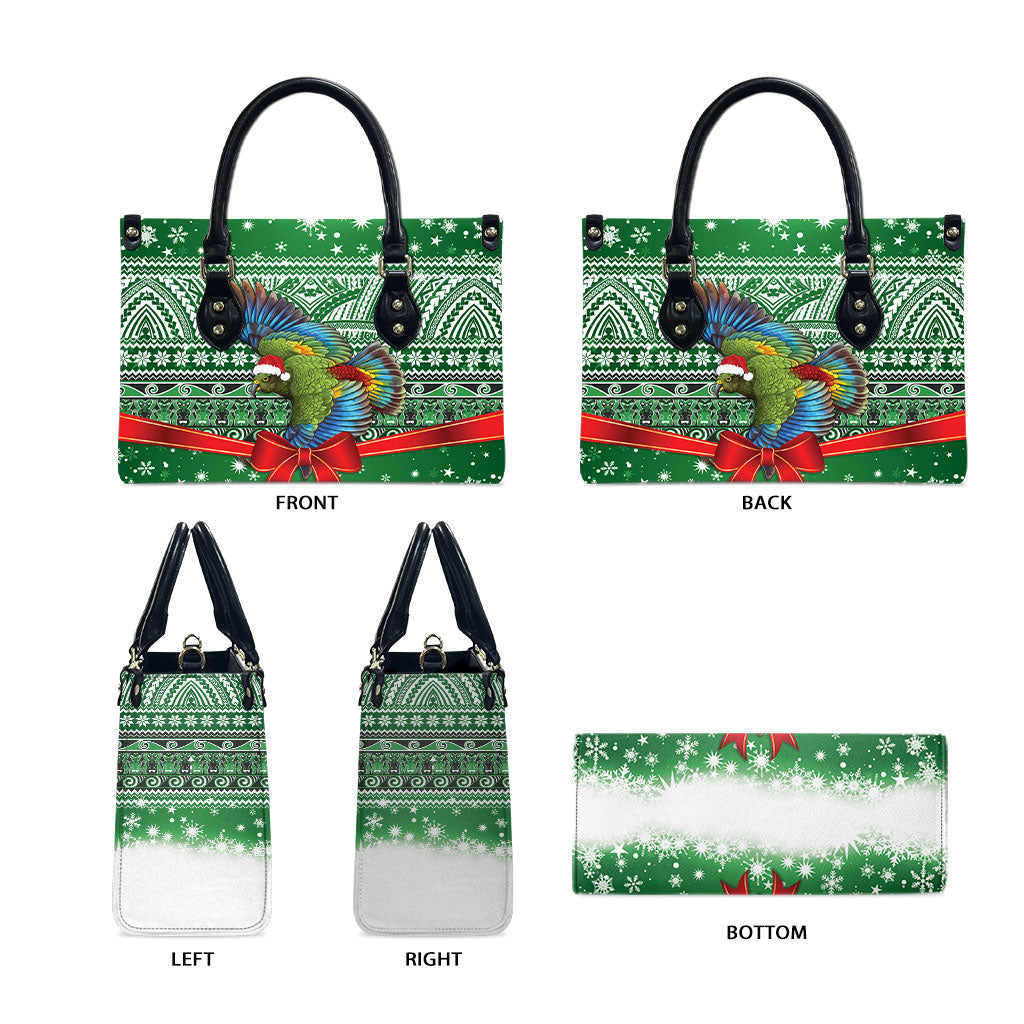 New Zealand Kea Bird Christmas Leather Bag Maori Inspired Knitted Patterns LT9 - Polynesian Pride