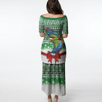 New Zealand Kea Bird Christmas Puletasi Maori Inspired Knitted Patterns LT9 - Polynesian Pride