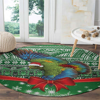 New Zealand Kea Bird Christmas Round Carpet Maori Inspired Knitted Patterns LT9 - Polynesian Pride