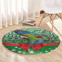New Zealand Kea Bird Christmas Round Carpet Maori Inspired Knitted Patterns LT9 - Polynesian Pride