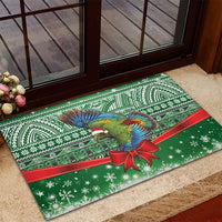 New Zealand Kea Bird Christmas Rubber Doormat Maori Inspired Knitted Patterns LT9 - Polynesian Pride