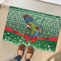 New Zealand Kea Bird Christmas Rubber Doormat Maori Inspired Knitted Patterns LT9 - Polynesian Pride