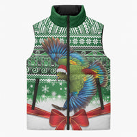 New Zealand Kea Bird Christmas Sleeveless Puffer Jacket Maori Inspired Knitted Patterns LT9 Unisex Green - Polynesian Pride