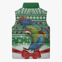 New Zealand Kea Bird Christmas Sleeveless Puffer Jacket Maori Inspired Knitted Patterns LT9 - Polynesian Pride