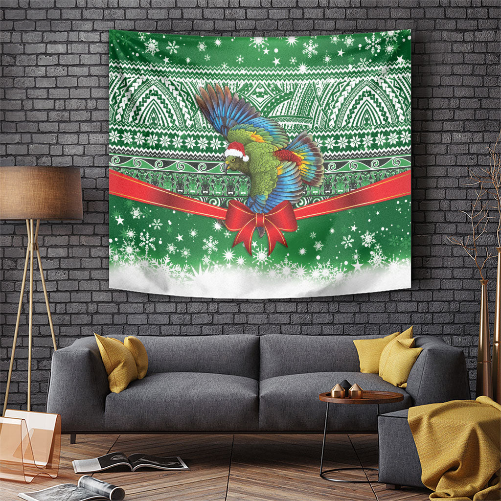 New Zealand Kea Bird Christmas Tapestry Maori Inspired Knitted Patterns LT9 Green - Polynesian Pride