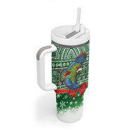 New Zealand Kea Bird Christmas Tumbler With Handle Maori Inspired Knitted Patterns LT9 - Polynesian Pride