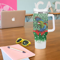 New Zealand Kea Bird Christmas Tumbler With Handle Maori Inspired Knitted Patterns LT9 - Polynesian Pride