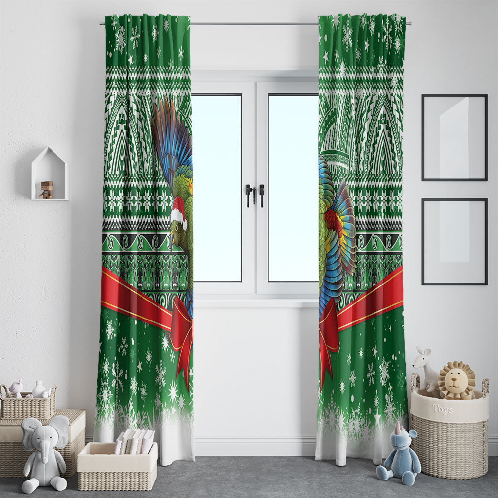 New Zealand Kea Bird Christmas Window Curtain Maori Inspired Knitted Patterns LT9 - Polynesian Pride