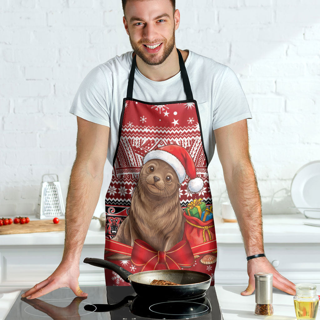 New Zealand Kekeno Seal Christmas Apron Maori Inspired Knitted Patterns LT9 - Polynesian Pride