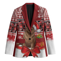New Zealand Kekeno Seal Christmas Blazer Maori Inspired Knitted Patterns LT9 Unisex Red - Polynesian Pride