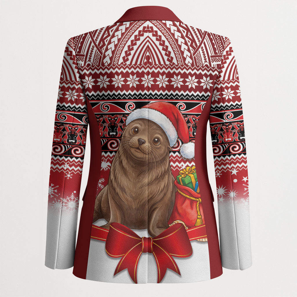 New Zealand Kekeno Seal Christmas Blazer Maori Inspired Knitted Patterns LT9 - Polynesian Pride