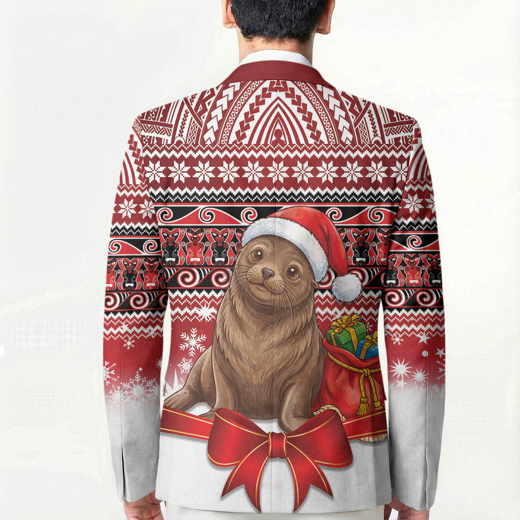 New Zealand Kekeno Seal Christmas Blazer Maori Inspired Knitted Patterns LT9 - Polynesian Pride