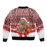 New Zealand Kekeno Seal Christmas Bomber Jacket Maori Inspired Knitted Patterns LT9 - Polynesian Pride