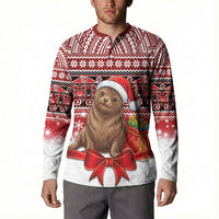 New Zealand Kekeno Seal Christmas Button Sweatshirt Maori Inspired Knitted Patterns LT9 - Polynesian Pride