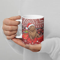 New Zealand Kekeno Seal Christmas Ceramic Mug Maori Inspired Knitted Patterns LT9 - Polynesian Pride