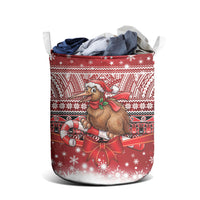 New Zealand Kiwi Bird Christmas Laundry Basket Maori Inspired Knitted Patterns LT9 - Polynesian Pride