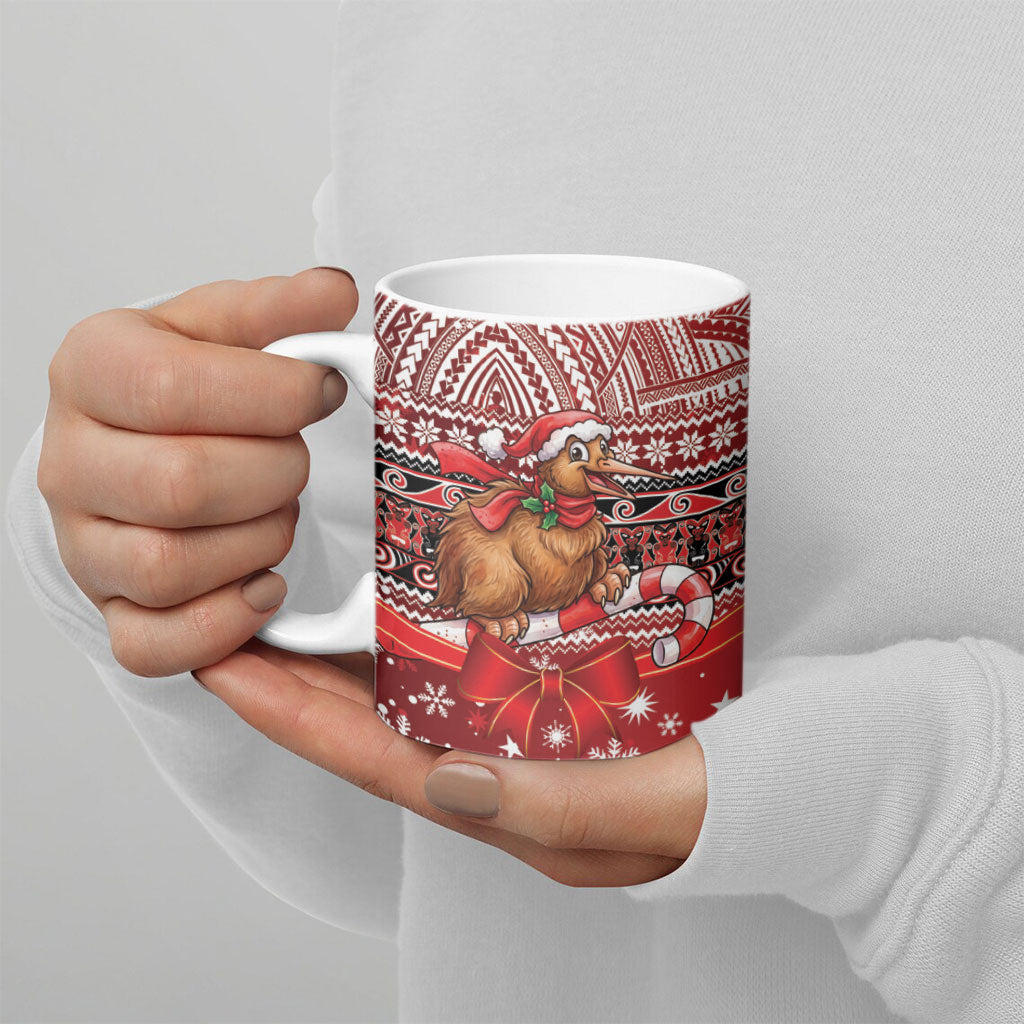New Zealand Kiwi Bird Christmas Ceramic Mug Maori Inspired Knitted Patterns LT9 - Polynesian Pride