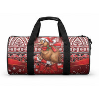New Zealand Kiwi Bird Christmas Duffle Bag Maori Inspired Knitted Patterns LT9 One size Red - Polynesian Pride