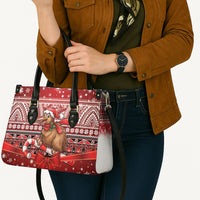 New Zealand Kiwi Bird Christmas Leather Bag Maori Inspired Knitted Patterns LT9 - Polynesian Pride