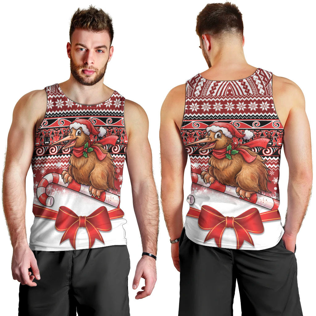 New Zealand Kiwi Bird Christmas Men Tank Top Maori Inspired Knitted Patterns LT9 - Polynesian Pride