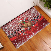 New Zealand Kiwi Bird Christmas Rubber Doormat Maori Inspired Knitted Patterns LT9 - Polynesian Pride