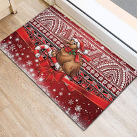 New Zealand Kiwi Bird Christmas Rubber Doormat Maori Inspired Knitted Patterns LT9 - Polynesian Pride