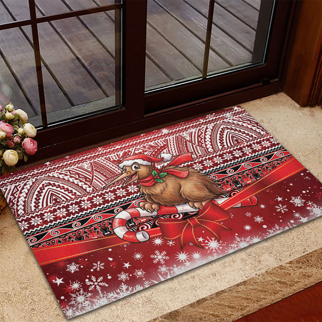 New Zealand Kiwi Bird Christmas Rubber Doormat Maori Inspired Knitted Patterns LT9 - Polynesian Pride