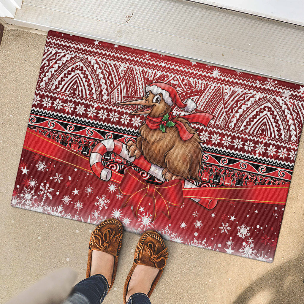 New Zealand Kiwi Bird Christmas Rubber Doormat Maori Inspired Knitted Patterns LT9 - Polynesian Pride