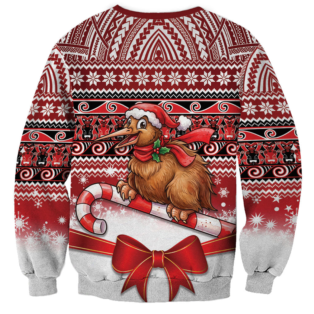 New Zealand Kiwi Bird Christmas Sweatshirt Maori Inspired Knitted Patterns LT9 - Polynesian Pride