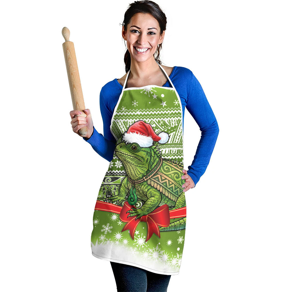 New Zealand Tuatara Christmas Apron Maori Inspired Knitted Patterns LT9 - Polynesian Pride
